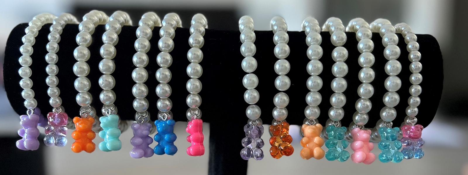 Bracelets en perle avec charms ours