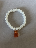 Bracelet Grosses Perles Ourson Orange Translucide