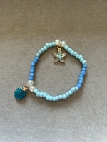 Bracelet Petites Perles Bleu Coquillage & étoile