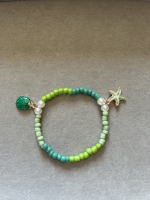 Bracelet Petites Perles Vert Coquillage & étoile