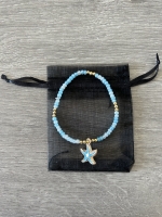 Bracelet Petites Perles Bleu Pastel & Étoile