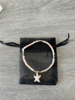 Bracelet Petites Perles Rose Saumon & Étoile