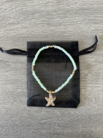 Bracelet Petites Perles Vert Pastel & Étoile
