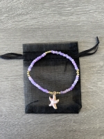 Bracelet Petites Perles Violet Pastel & Étoile