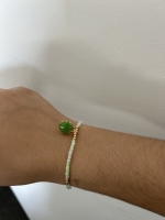 Bracelet Petites Perles Vert Pastel & Coquillage