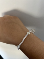 Bracelet Petites Perles Cœur Blanc