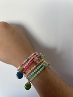 Bracelet Petites Perles Saumon & Coquillage