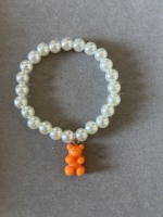 Bracelet Grosses Perles Ourson Orange