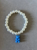 Bracelet Grosses Perles Ourson Bleu Foncé