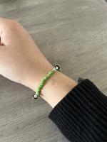 Bracelet Petites Perles Œil Vert Et Noir