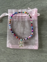 Bracelet Mini Perles Multicolores étoile Blanche