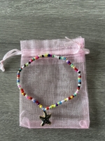 Bracelet Mini Perles Multicolores étoile Grise