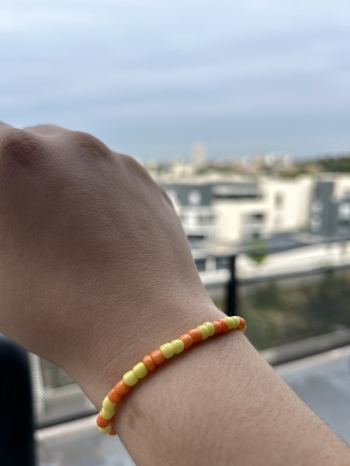 Bracelet Coloré Jaune Et Orange