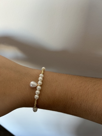 Bracelet Moyennes Perles Nacrées Goutte D’eau