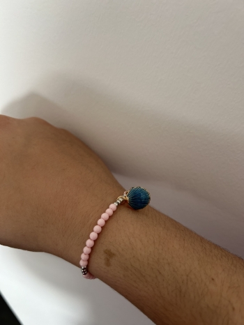 Bracelet Petites Perles Rose & Coquillage