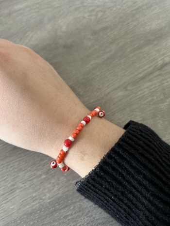 Bracelet Petites Perles Œil Orange