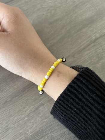 Bracelet Petites Perles Œil Jaune