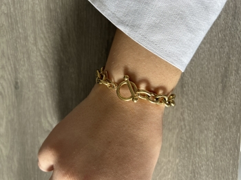 Bracelet Grosse Maille Dorée